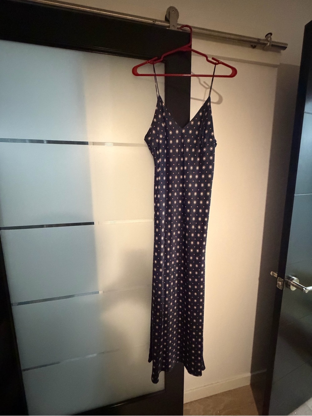 Anine Bing Navy Floral Slip Maxi Dress